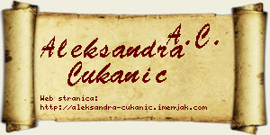 Aleksandra Cukanić vizit kartica